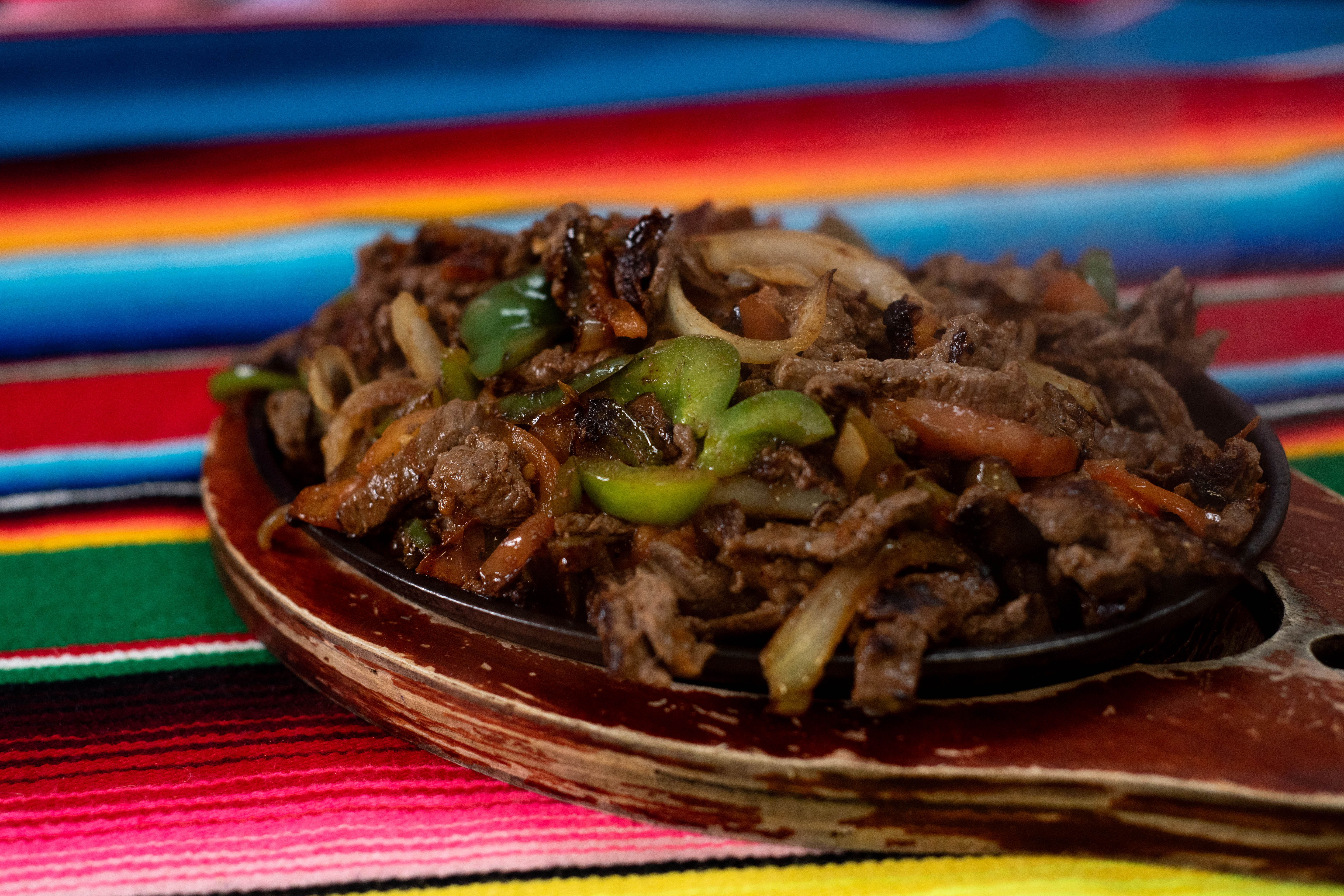 Beef fajitas on cast iron
