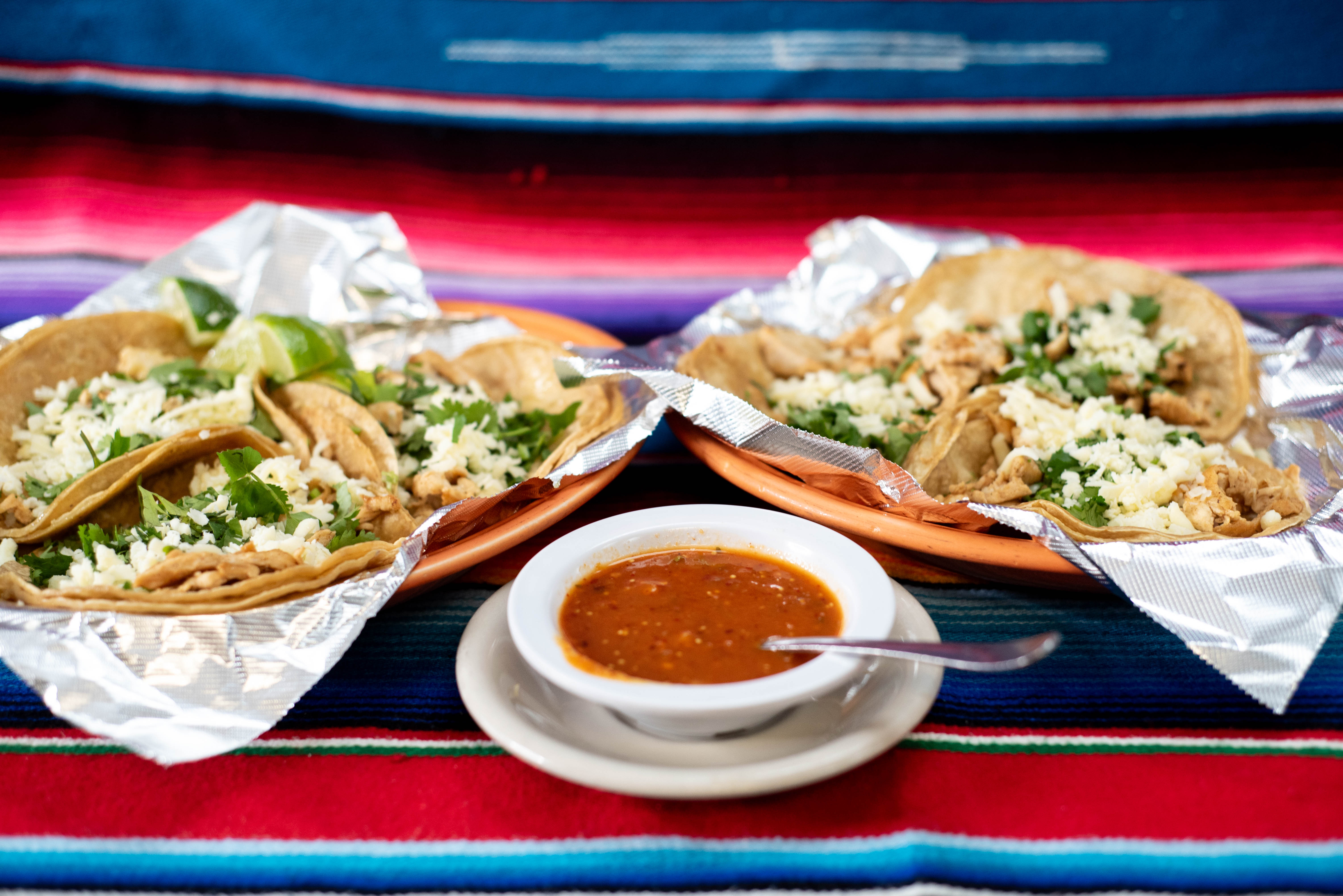 Street tacos with salsa